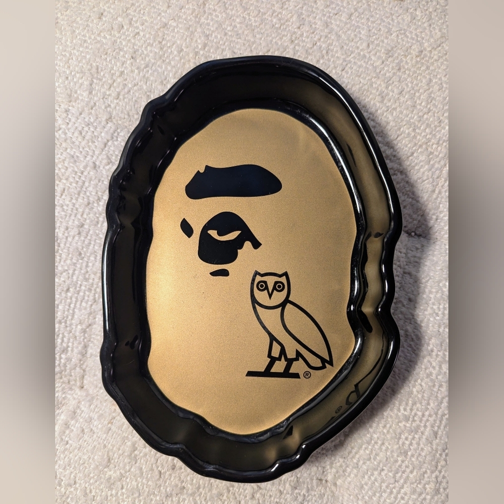 Bape X OVO Limited Edition Gold and Black Ape Head Tray
